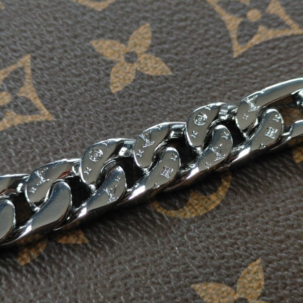 Louis Vuitton Black & Silver Cuban bracelet (New) - Picture 7 of 10